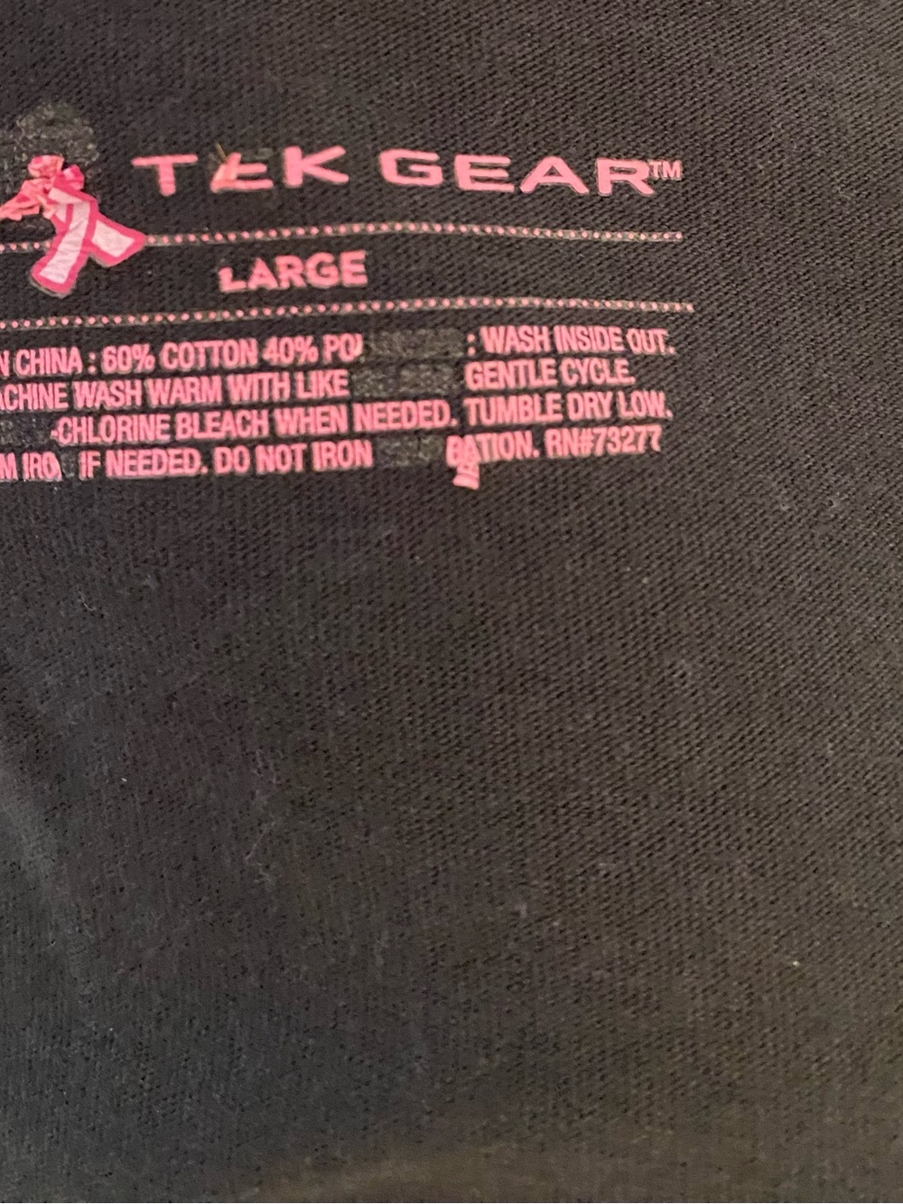 Women's Black Tee with Pink Studded Pattern Size Large - Picture 5 of 5